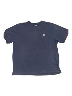 Carhartt Navy Short-Sleeve Pocket Tee with Logo Patch